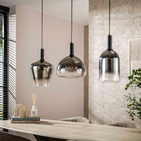 Pendant lamp Nexus 3-lights Black Metal 105 cm 
