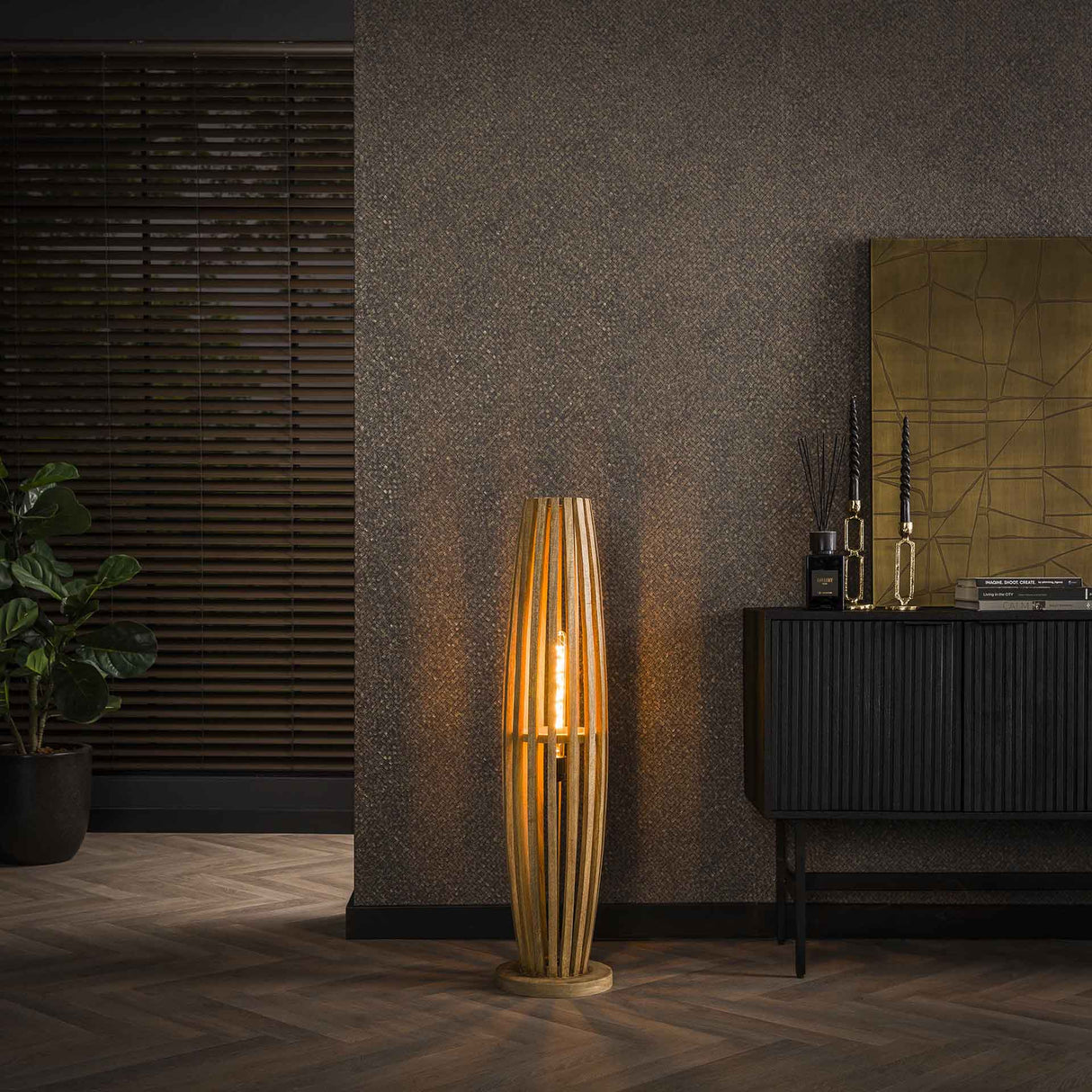 Floor lamp Jalou Mango wood 1 light source