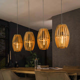 Hanging lamp Jalou Mango wood 4 light sources 135 cm