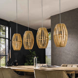 Hanging lamp Jalou Mango wood 4 light sources 135 cm