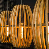 Hanging lamp Jalou Mango wood 4 light sources 135 cm