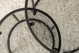 Coffee table set of 2 Round Glass - Black Frame - 60, 42 cm 