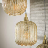 Glass hanging lamp Olaf 5-Light Amber Gold