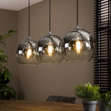 Glass hanging lamp Juliette 3-light Smokey Glass