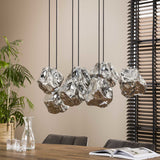 Hanglamp Rocks DH Interior Chromed LxBxH 104x55x36 Glas Sfeerfoto schuin vooraanzicht