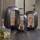 Industrial table lamp Selma s oval black nickel