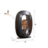 Industrial table lamp Selma s oval black nickel