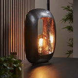 Industrial table lamp Selma l oval black nickel