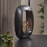 Industrial table lamp Selma l oval black nickel