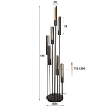 Floor lamp Judy 7-lights tiered black 