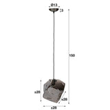 Hanglamp Rocks DH Interior Chromed LxBxH 45x34x34 Glas Witfoto maatindicatie