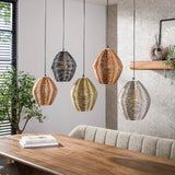 Wez pendant lamp 5-light colored nickel 