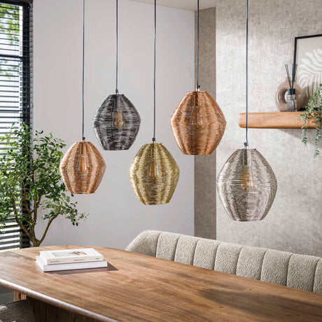 Wez pendant lamp 5-light colored nickel 