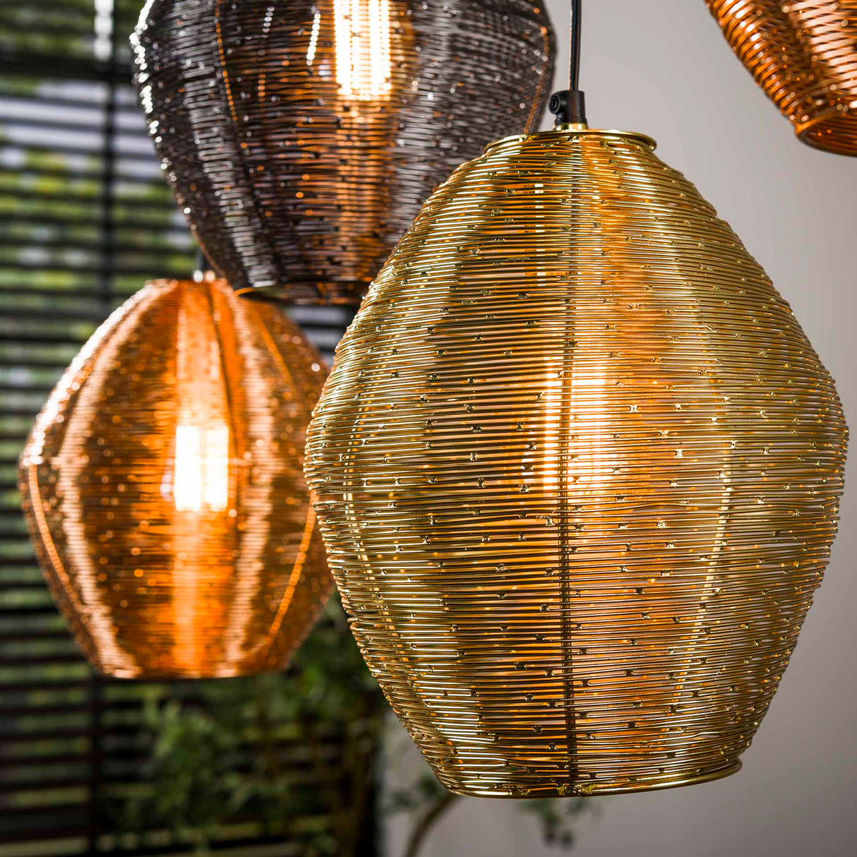 Wez pendant lamp 5-light colored nickel 