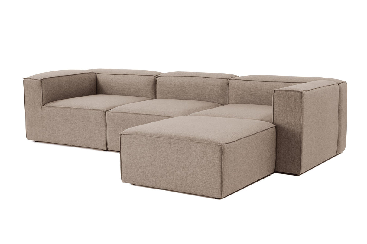 Modular Bank 3-seater with Hocker Fora Brown