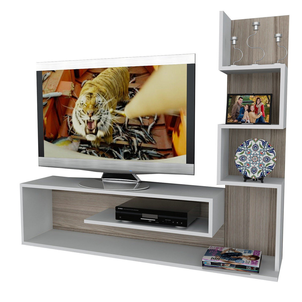 TV furniture set metehan white cordoba melamine 120x33.1x cm