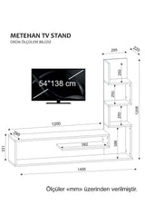 TV furniture set metehan white cordoba melamine 120x33.1x cm