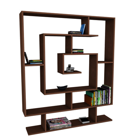 Bookcase Sarmasik Wengé Brown Melamine 124.8x149.4x22 cm