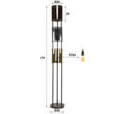 Floor Lamp Nox 3-lights Black Metal 175 cm 