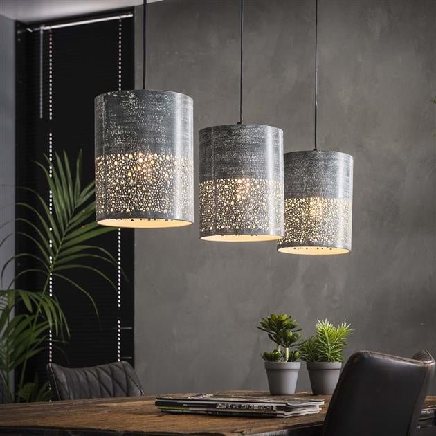 Hanglamp Eleanor DH Interior Grijs LxBxH 98x32x24 Grijs Sfeerfoto schuin vooraanzicht