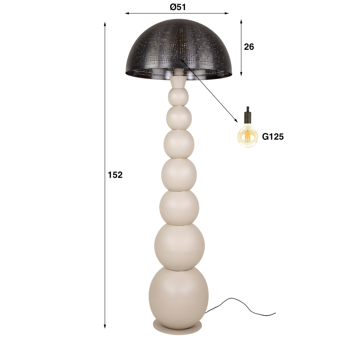 Floor lamp Avelie organic ball Ø51 cm