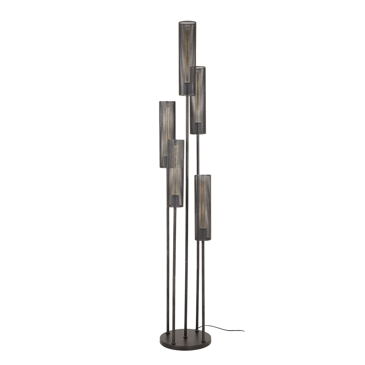 Floor lamp Zavi 5-lights stepped mesh black