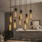 Hanging lamp Zavi 9-light mesh black