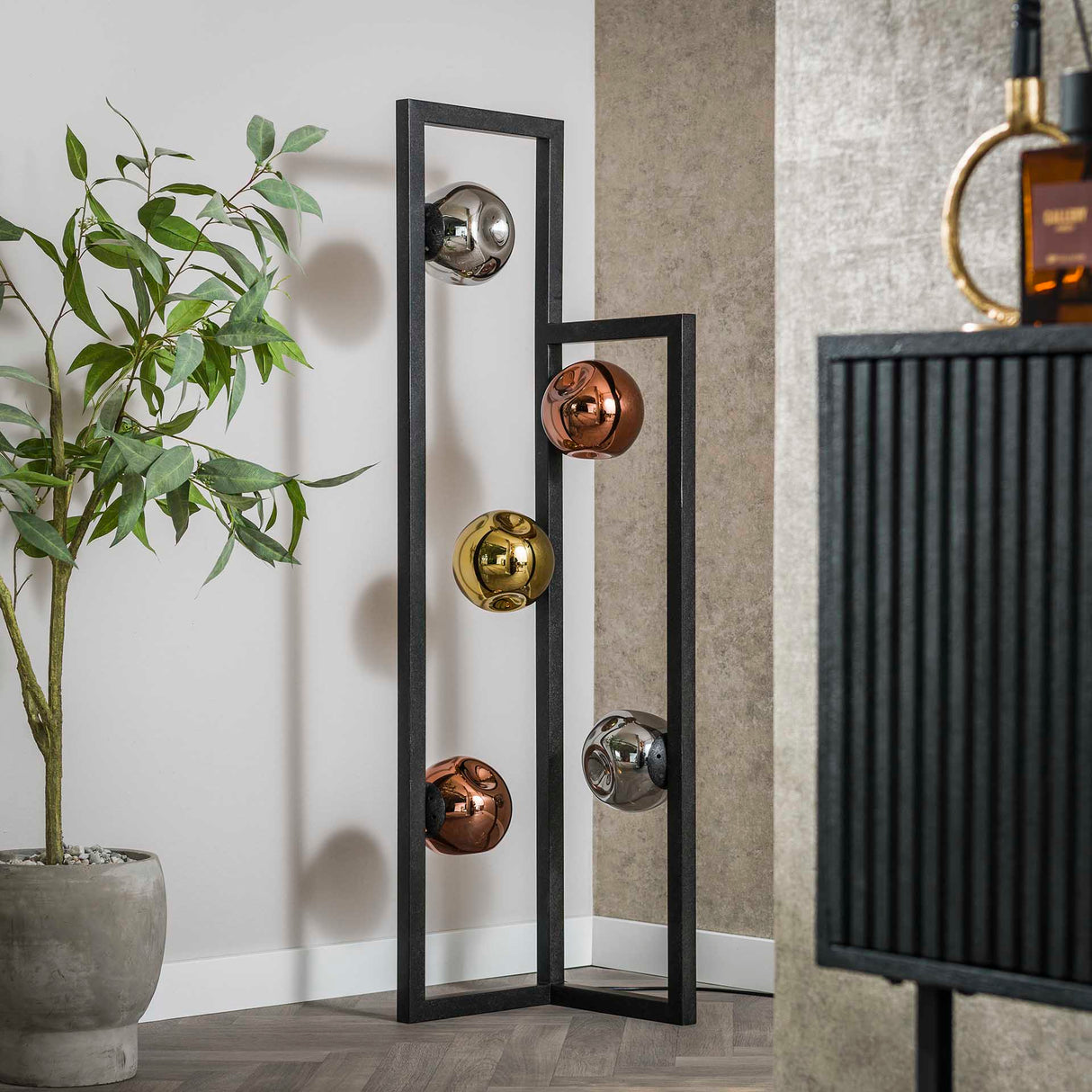 Floor lamp Ada 5-light colored glass
