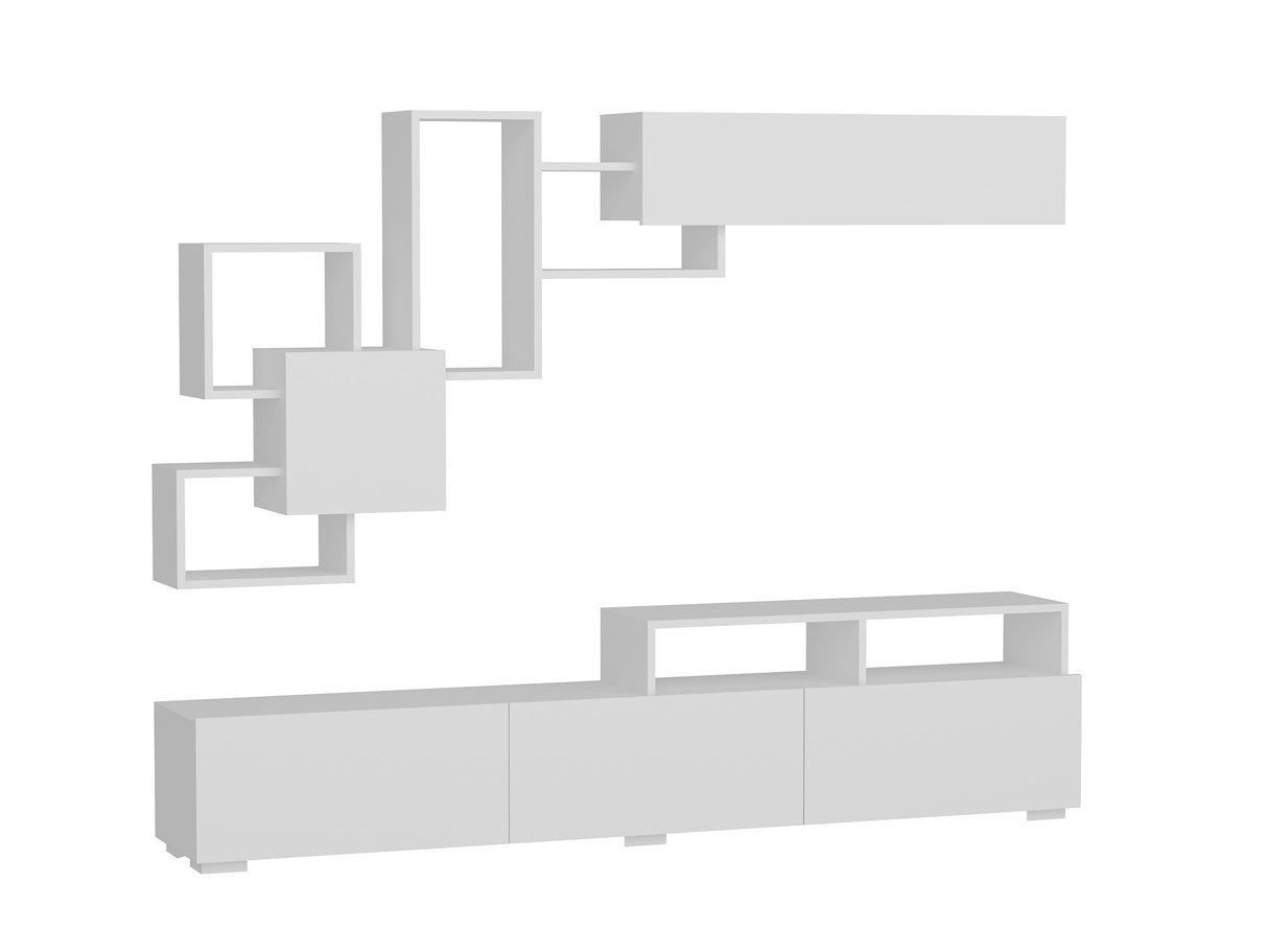 TV furniture set elit white melamine 210x46.8x36.8 cm