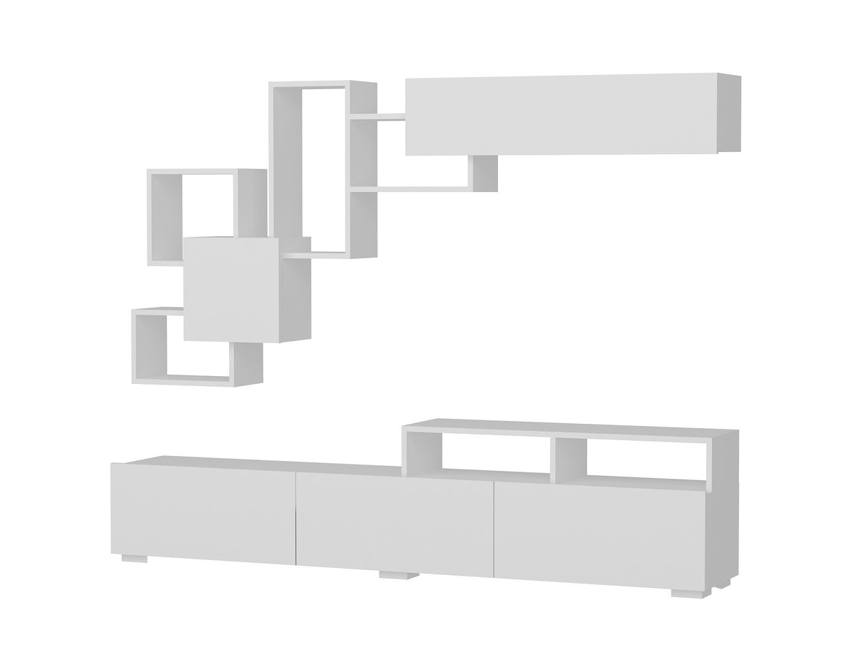 TV furniture set elit white melamine 210x46.8x36.8 cm