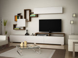 TV furniture set elit white walnut melamine 210x46.8x36.8 cm