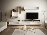 TV furniture set elit white walnut melamine 210x46.8x36.8 cm