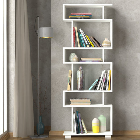 Bookcase block white melamine 60x165x19.5 cm