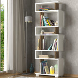 Bookcase block white walnut melamine 60x165x19.5 cm