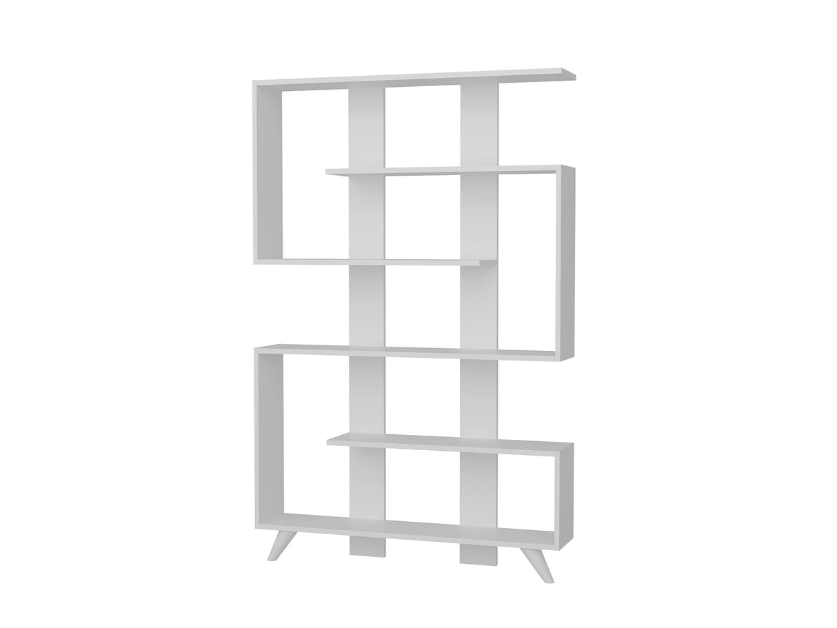 Bookcase Rain White Melamine 120x162x20 cm