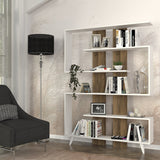 Bookcase Rain White Walnut Melamine 120x162x20 cm