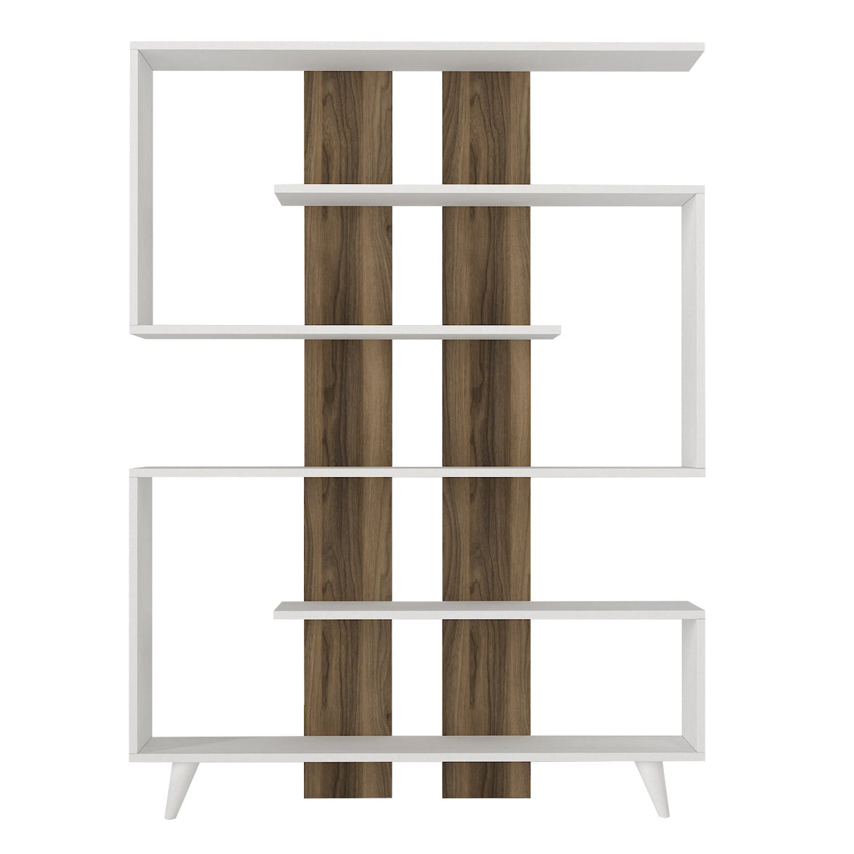 Bookcase Rain White Walnut Melamine 120x162x20 cm