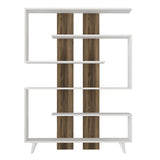 Bookcase Rain White Walnut Melamine 120x162x20 cm