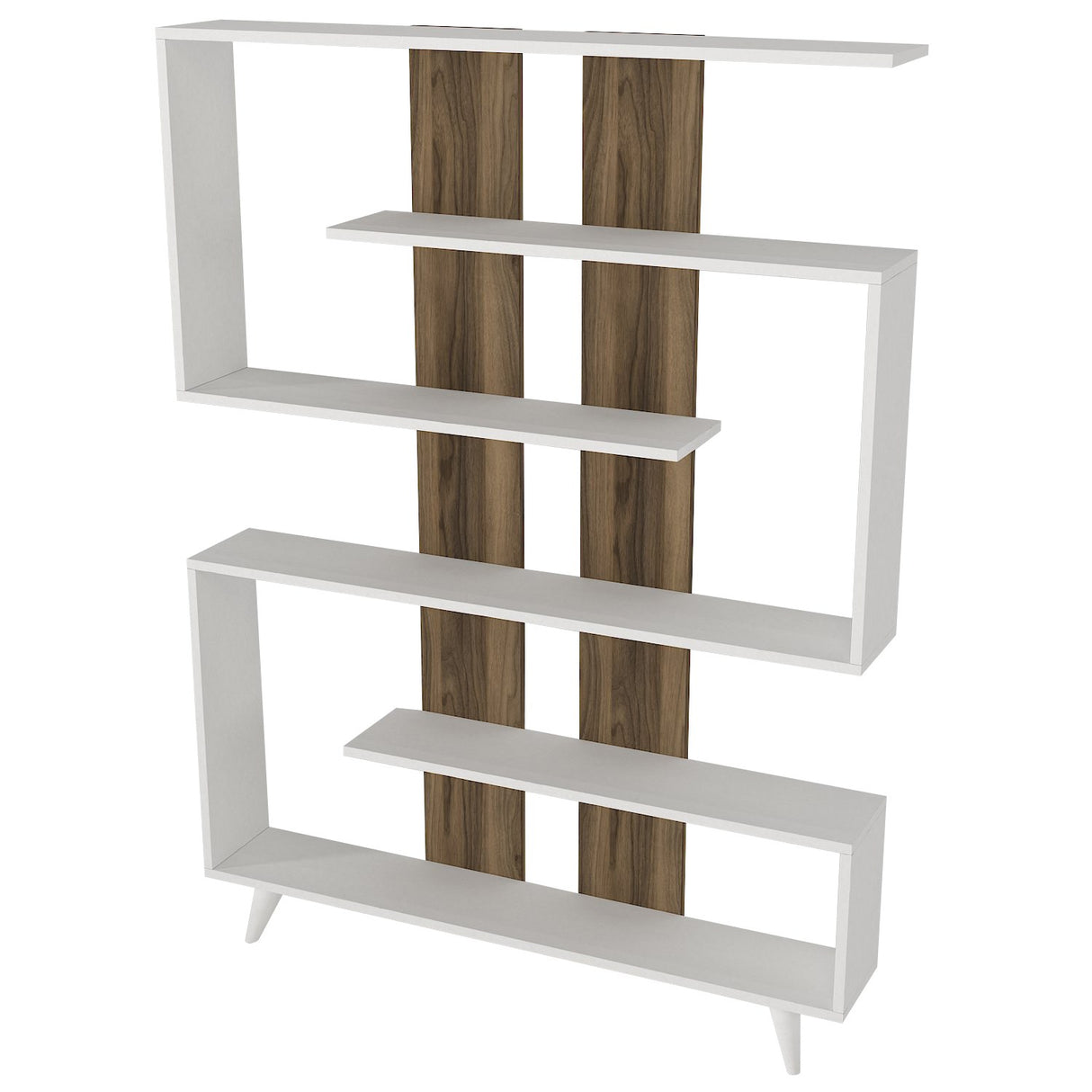 Bookcase Rain White Walnut Melamine 120x162x20 cm