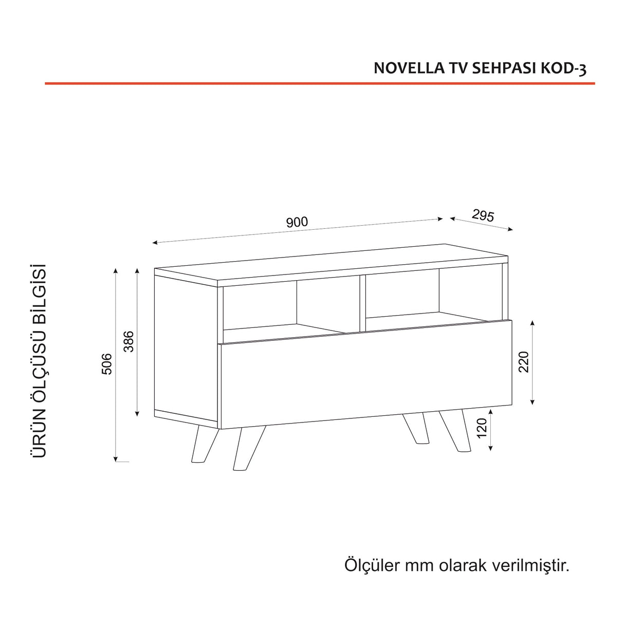 TV furniture novella white walnut melamine 90x50.6x29.5 cm