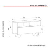 TV furniture novella white walnut melamine 90x50.6x29.5 cm