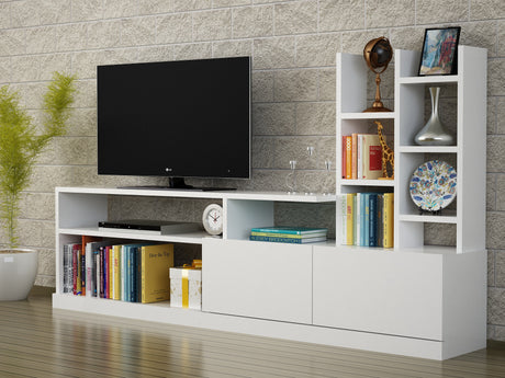 TV furniture set dolunay white melamine 164.4x91.3x25 cm