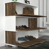 Shoe cabinet Napolyon White Walnut Melamine 90x93x30 cm