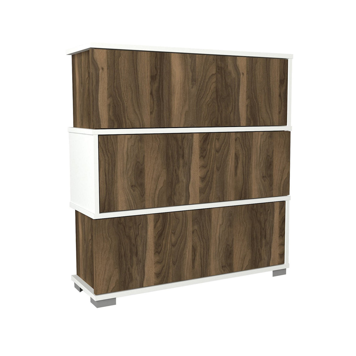 Shoe cabinet Napolyon White Walnut Melamine 90x93x30 cm