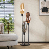 Coco floor lamp 3-light colored glass 