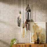 Hanging lamp Coco 7-light colored glass