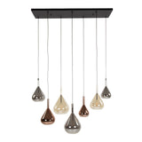 Hanging lamp Coco 7-light colored glass