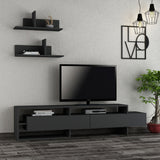 TV furniture set Gara Anthracite Melamine 180x42x32 cm