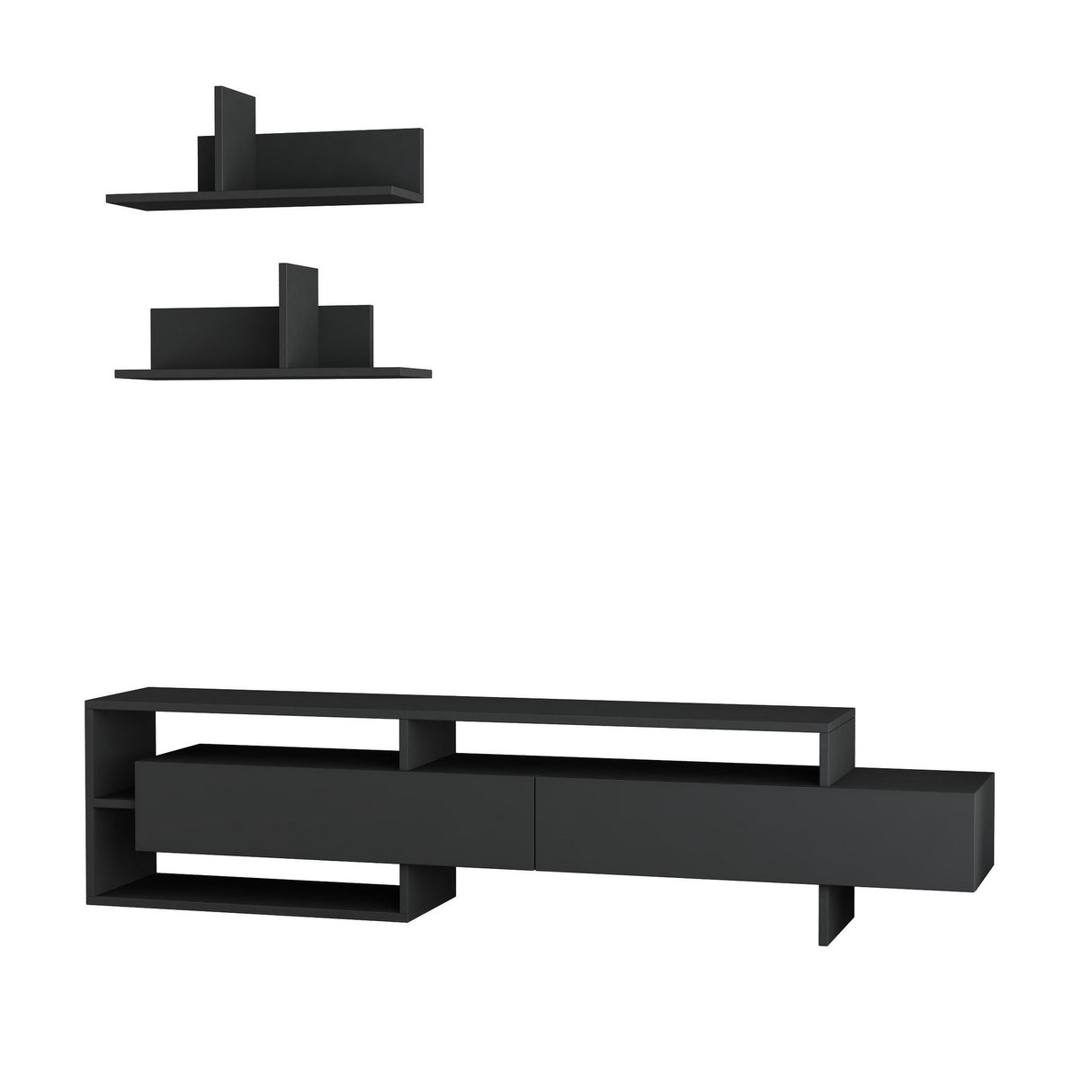 TV furniture set Gara Anthracite Melamine 180x42x32 cm