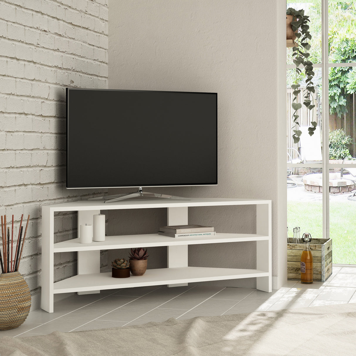 TV Furniture Thales White Melamine 110x45x36 cm